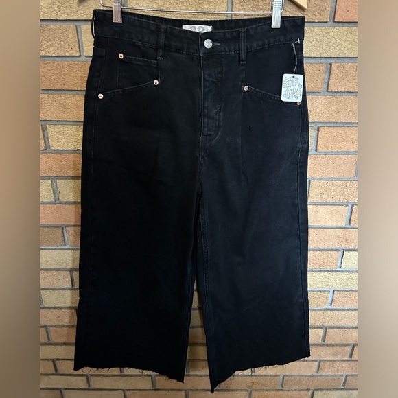 NWT We The Free Black Wide Leg Denim Jeans Size 28 - Picture 1 of 7